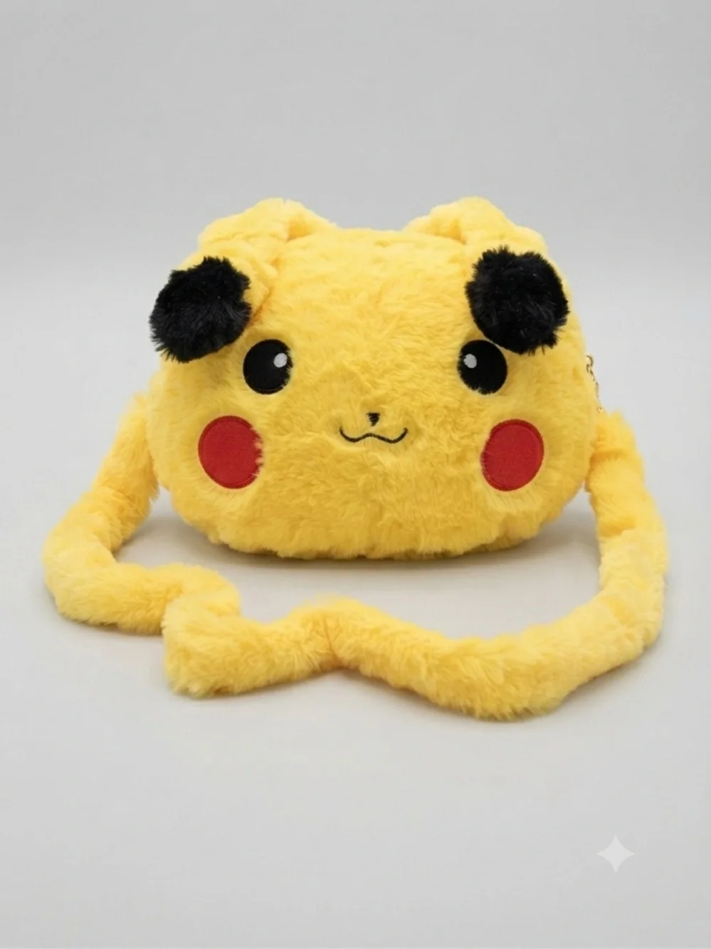 Pokémon Pikachu Plush Crossbody Bag – Fuzzy Yellow Character Purse with Strap